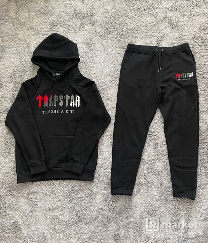 Trapstar Chenille Decoded Tracksuit - Black/Red