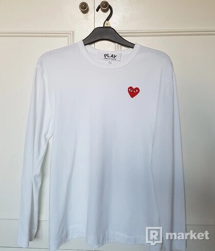 Comme Des Garcons Play CDG PLAY LONG SLEEVE WHITE