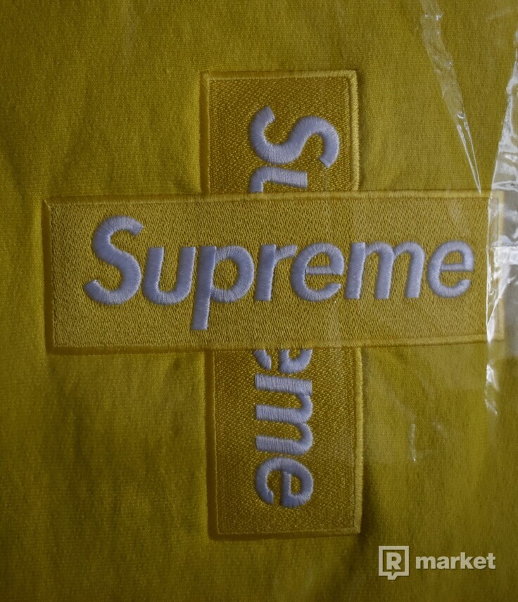 Supreme Cross Box Logo Hoodie Lemon