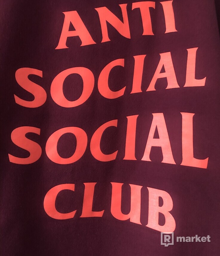 Anti Social Social Club Lost Feelies Hoodie Burgundy - veľkosť L