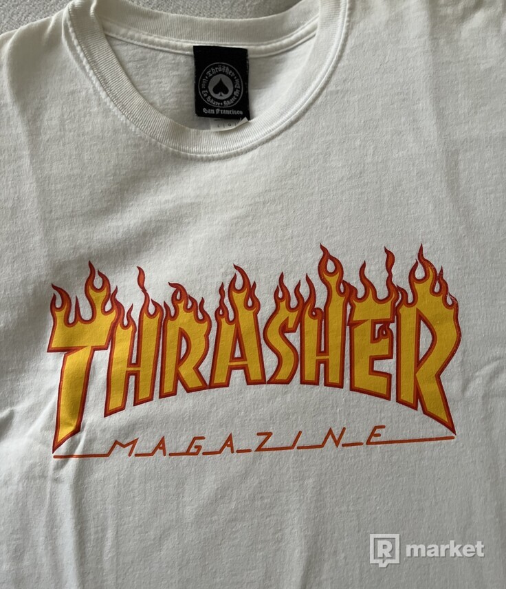 Thrasher Flame Logo Tee "White"