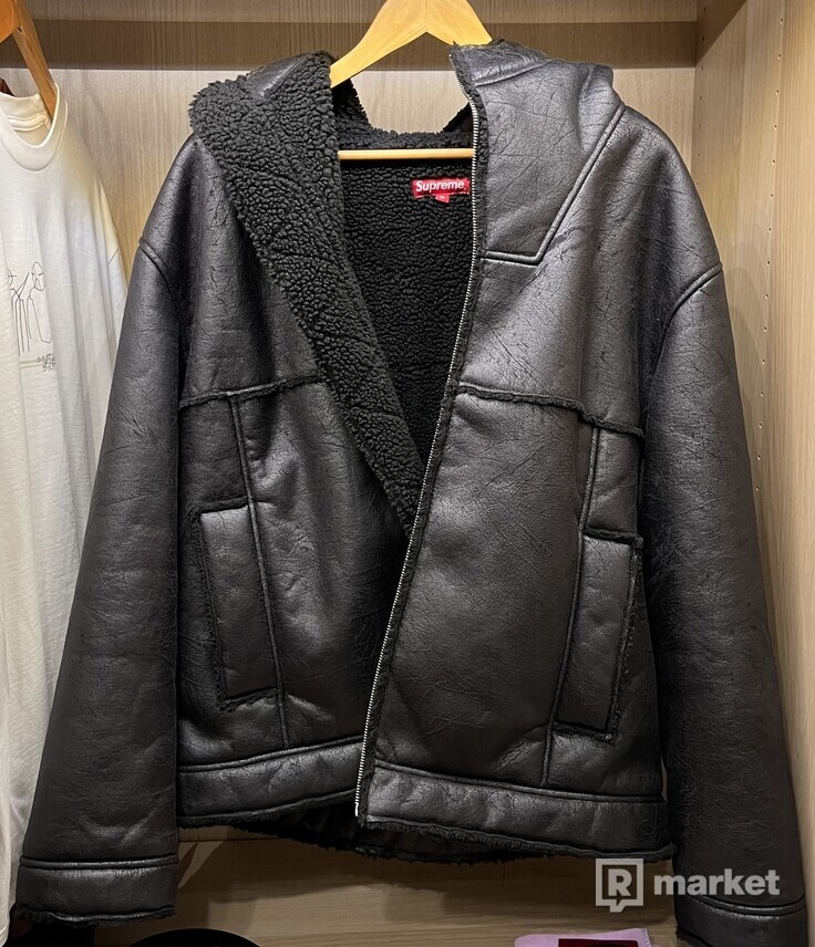 Faux Shearling Hooded Jacket