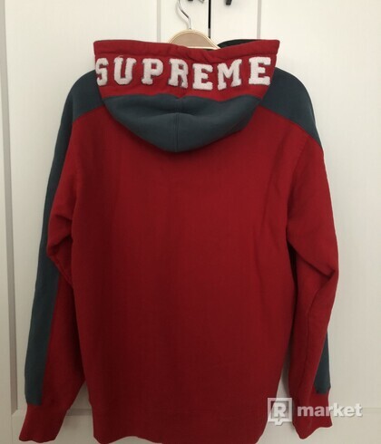 Supreme Paneled Hooded Sweatshirt Red - L