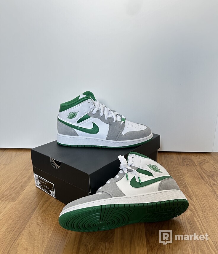 Air Jordan 1 Mid GS “Grey/Green”
