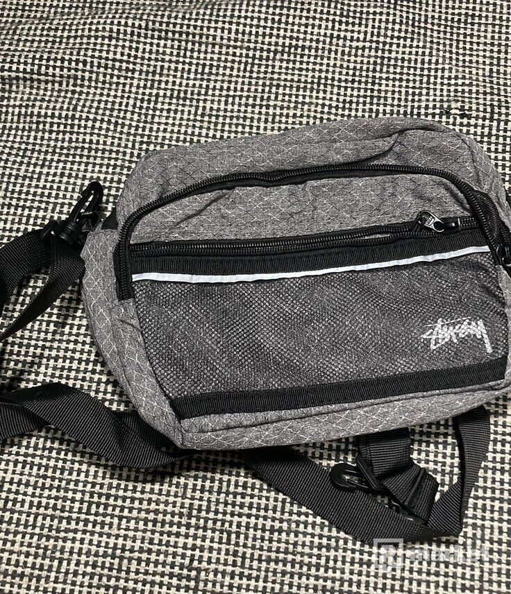 Stussy Diamond Ripstop Shoulder Bag Grey