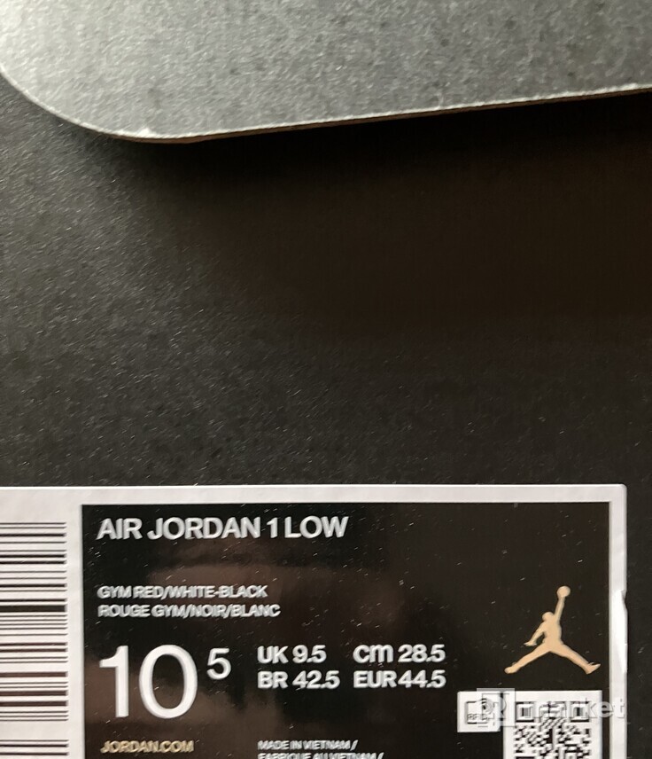 Air Jordan 1 Low Bred Toe 44.5