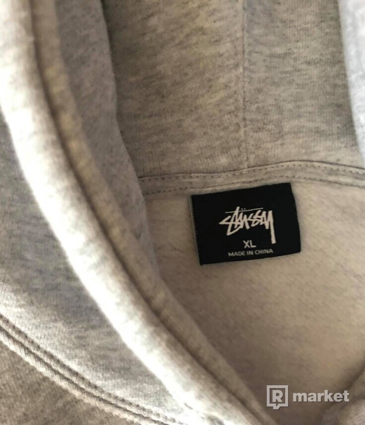 Stussy Stock Logo App. Hoodie grey