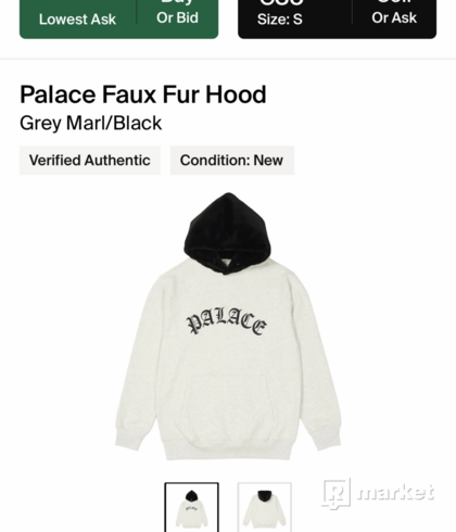 Palace Faux fur hoodie