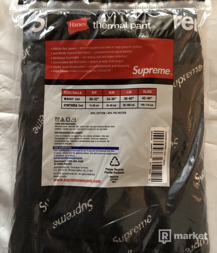 Supreme thermal pants XL unisex