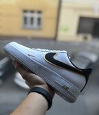 Air Force 1 Low Double Swoosh Black White Gold
