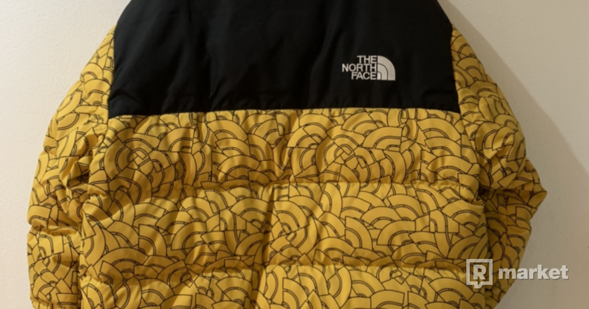 The north face 1992 nuptse jacket yellow dome print deals