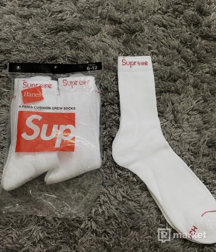 Supreme socks biele/cierne/zelene