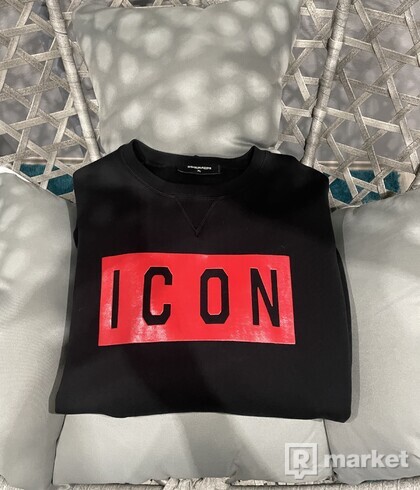 Icon rubberized print black sweatshirt