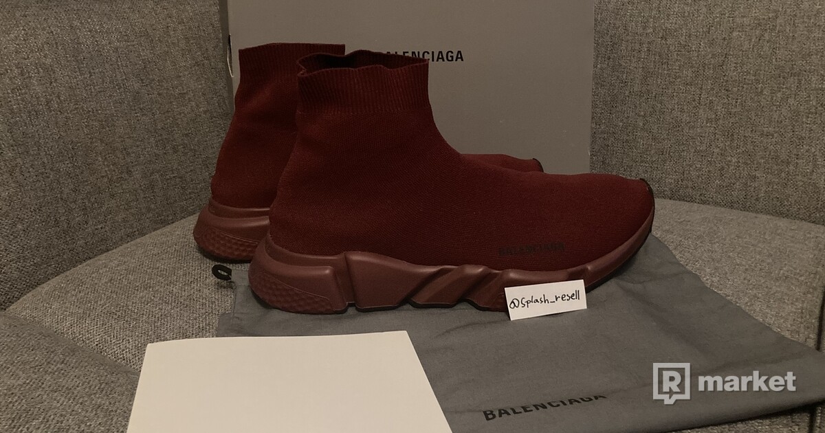 Balenciaga speed trainer burgundy black sole REFRESHER Market
