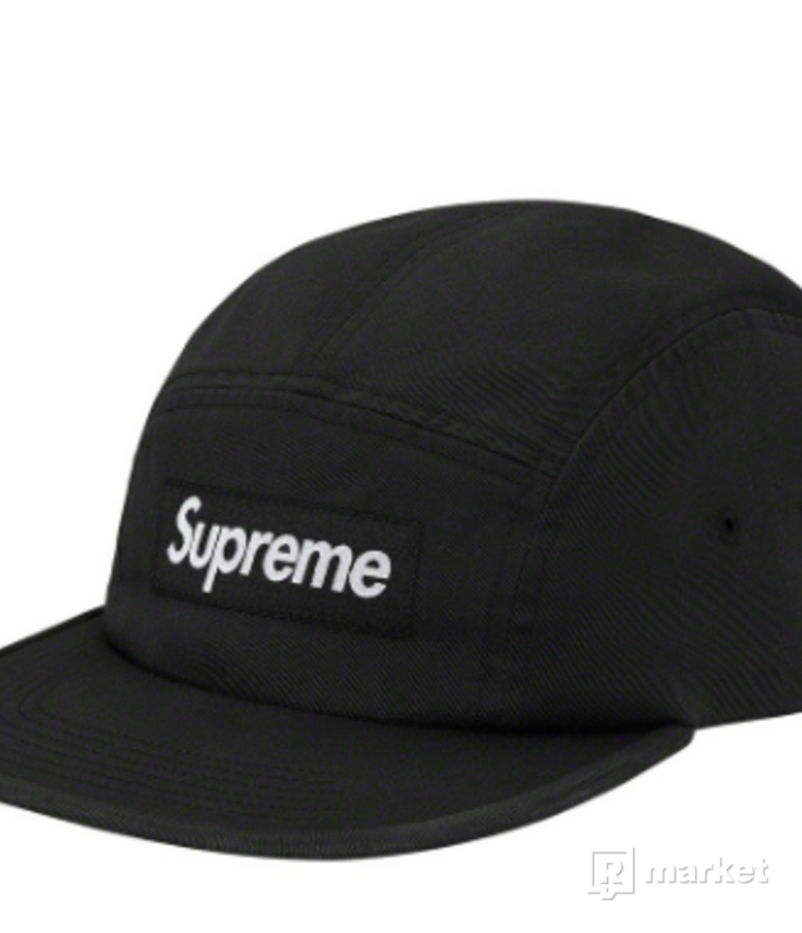 Supreme washed Chino Twill Camp Cap Black (ss20)