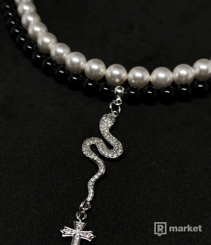 Swarovski double pearl necklace