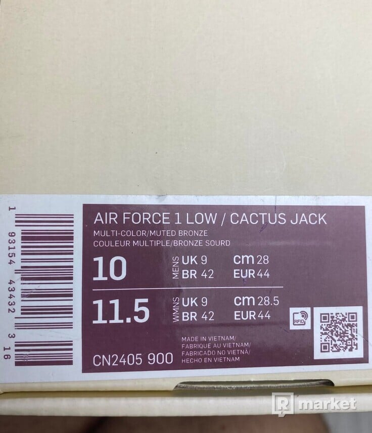 Nike Air Force low "Travis scott Cactus jack"