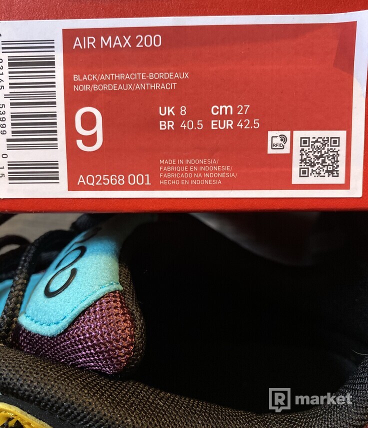 Nike Air Max 200 Black / Anthracite - Bordeaux