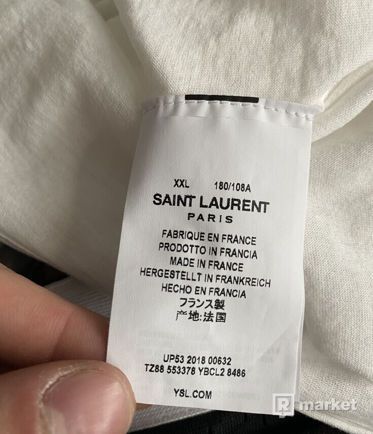 Saint laurent signature tshirt in white