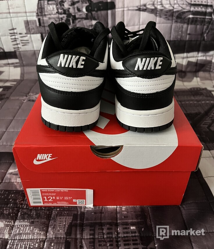 Nike Dunk Low White Black Panda Size-47eu
