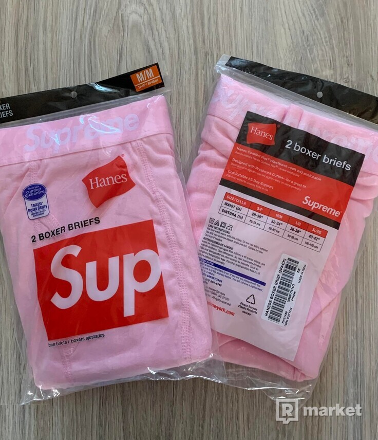 SUPREME hanes boxers pink