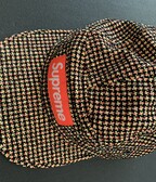 SUPREME Boucle Houndstooth Camp Cap Neon Navy box logo tnf F/W 17