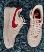 Nike Air Force white red-swoosh
