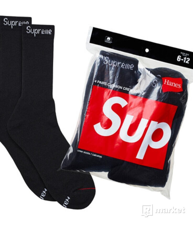 Supreme Hanes socks čierne