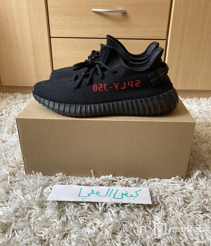 YEEZY Bred Black/Red by Kanye West / Size 45 1/3