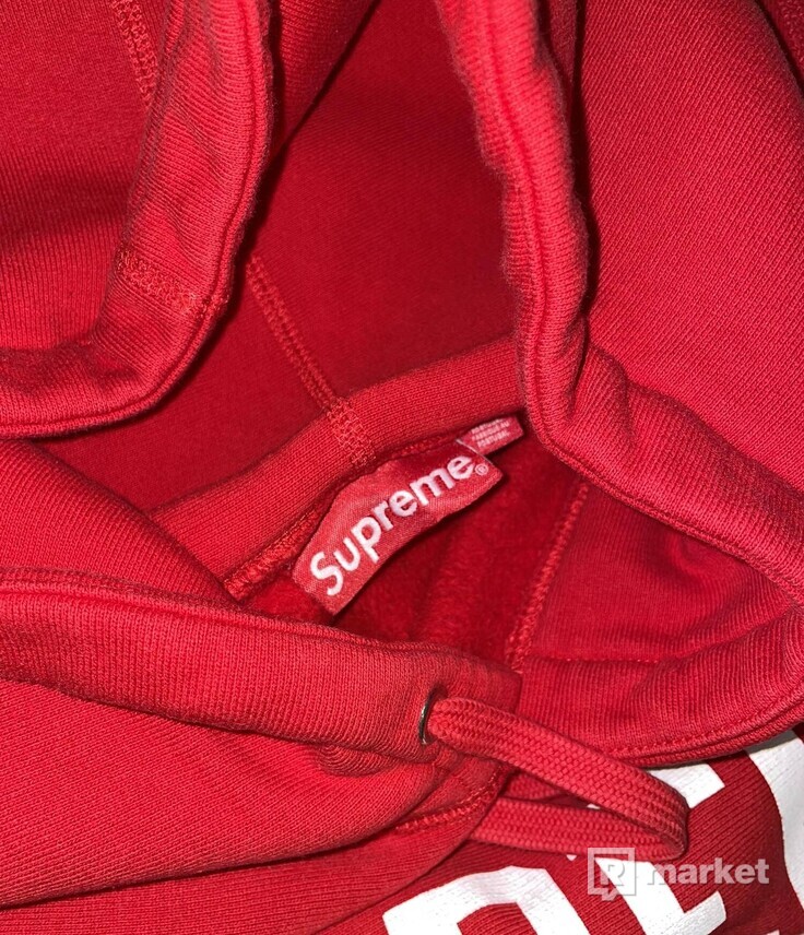 Supreme varsity hoodie red