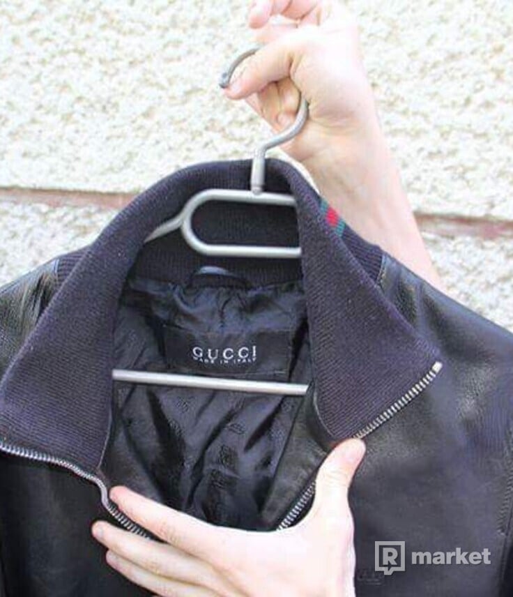 Gucci kožená leather bunda 