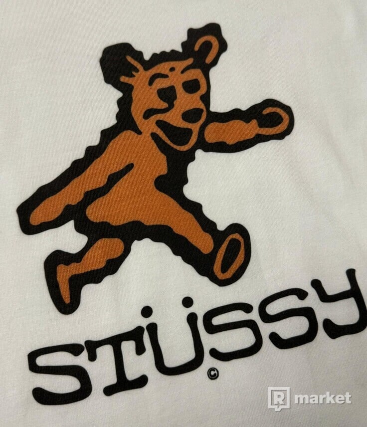 Stussy Bear Tričko , Biele
