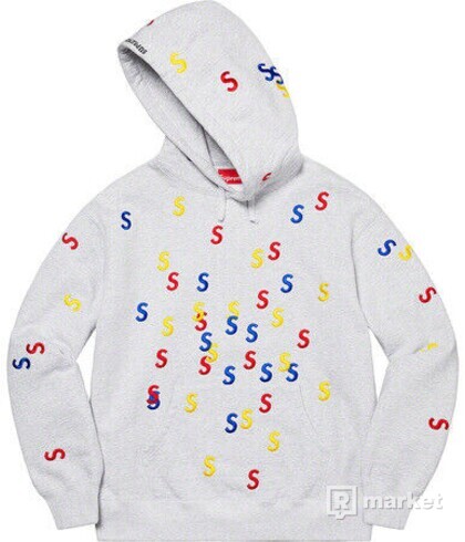 Supreme Embroidered S Hooded Sweatshirt Ash Grey