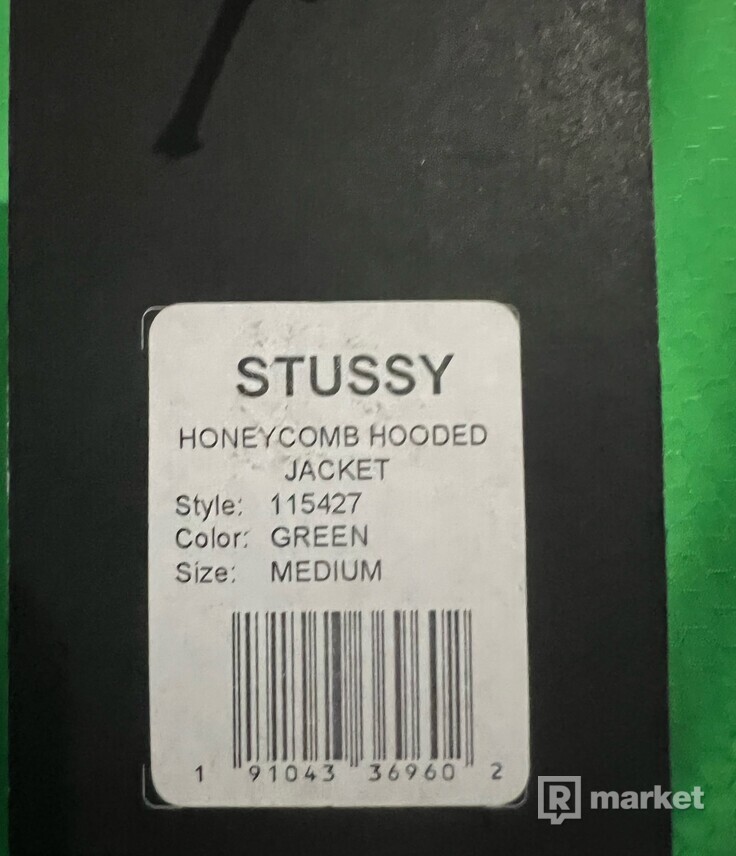 Stussy Honeycomb Hooded Jacket Green