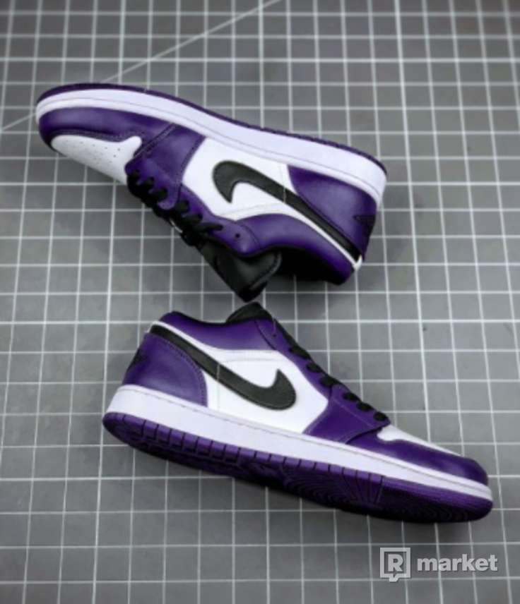 Jordan 1 Low Court Purple White 42, 44