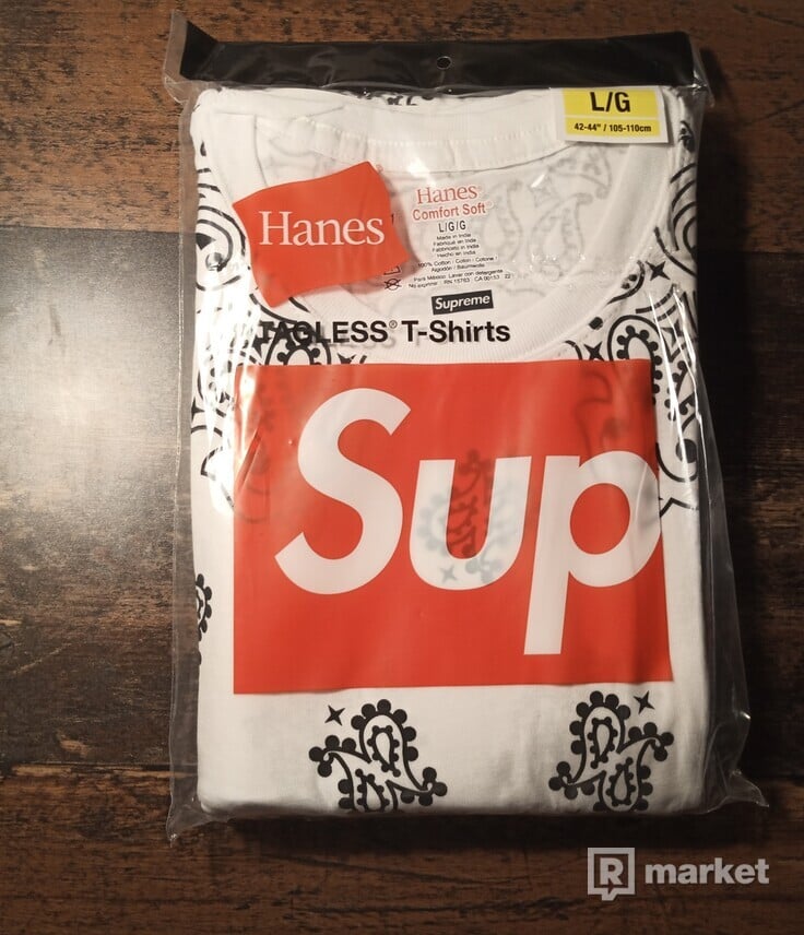 Supreme/Hanes Bandana Tagless Tees (2pack) White
