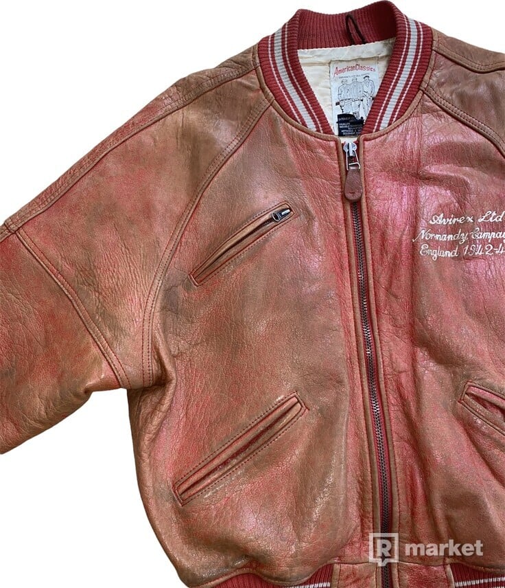 avirex usa leather jacket kožená bunda size men small
