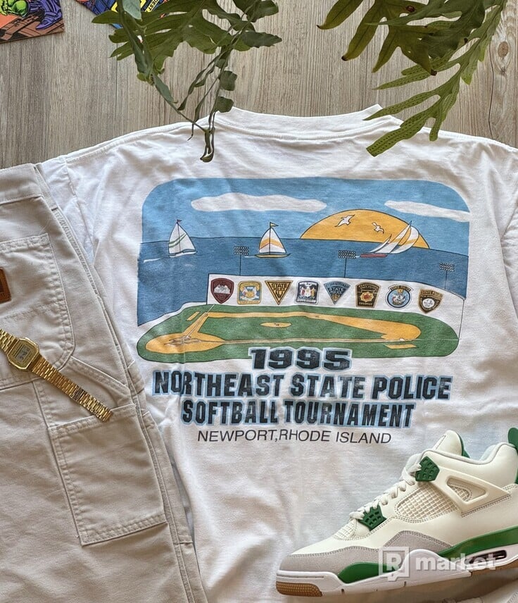 (IG THEVINTAGESTORE.EU) Vintage USA Oneita Tričko 1995  “Northeast State Police Softball Tournament”