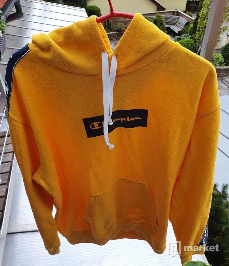 Champion yellow tape hoodie