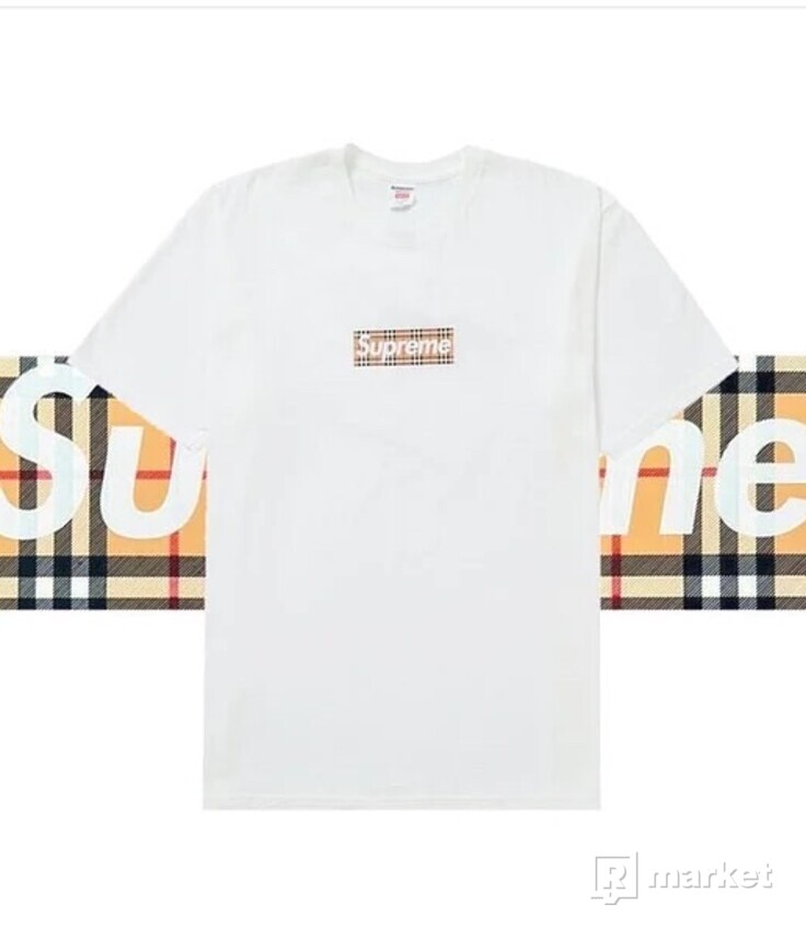 Supreme x Burberry box logo white shirt
