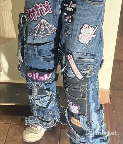 Custom hello kitty jeans