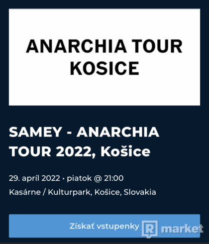 Lístok ANARCHIA TOUR KE