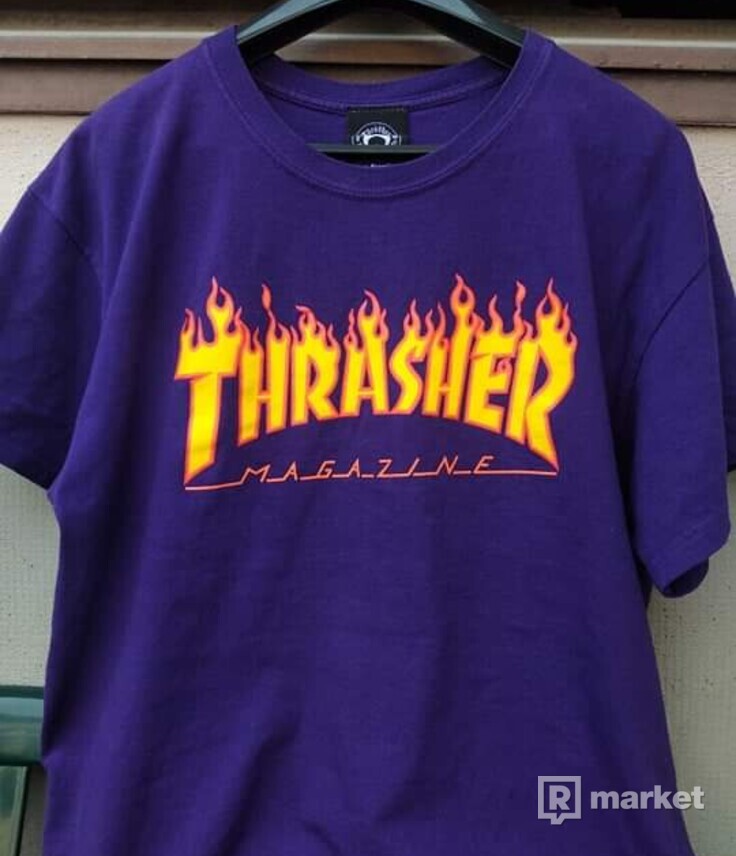 Thrasher flame logo tee (purple)
