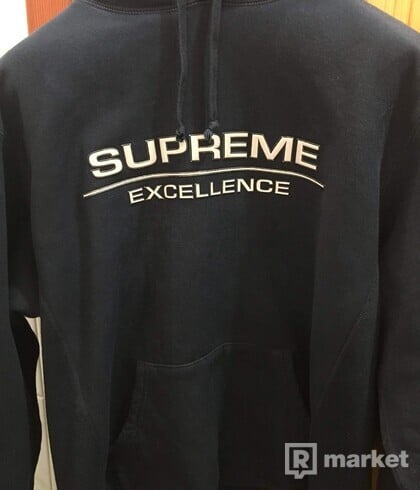 Supreme Reflective Excellence Hooded Sweatshirt Navy