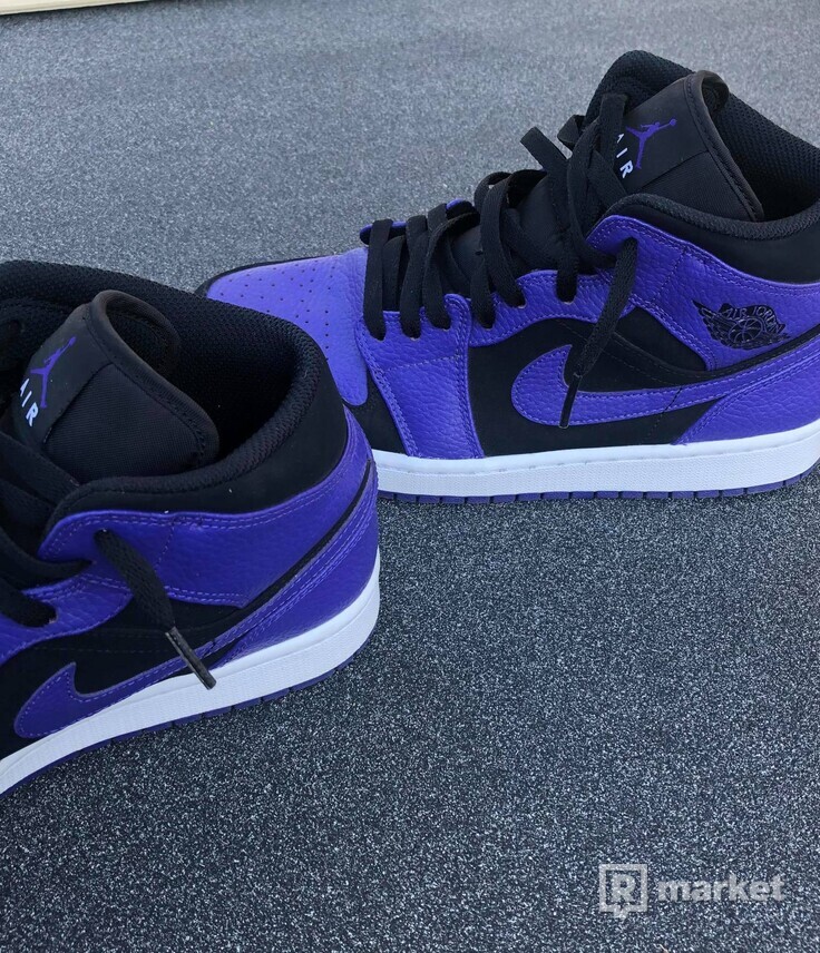 Nike Air Jordan 1 Mid Purple/ Black Dark Concord