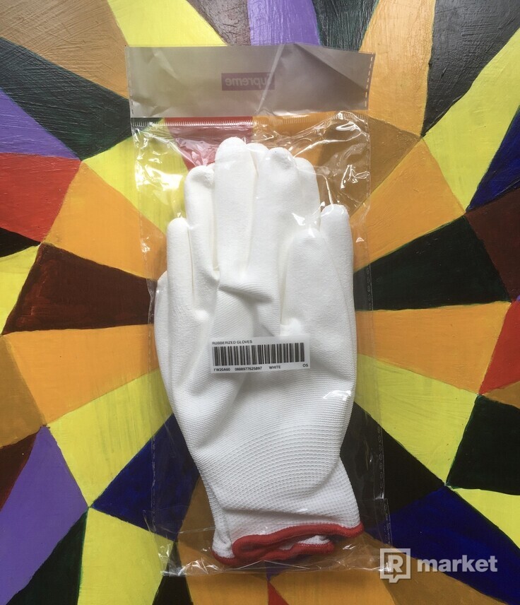 Supreme rubberized gloves + sticker