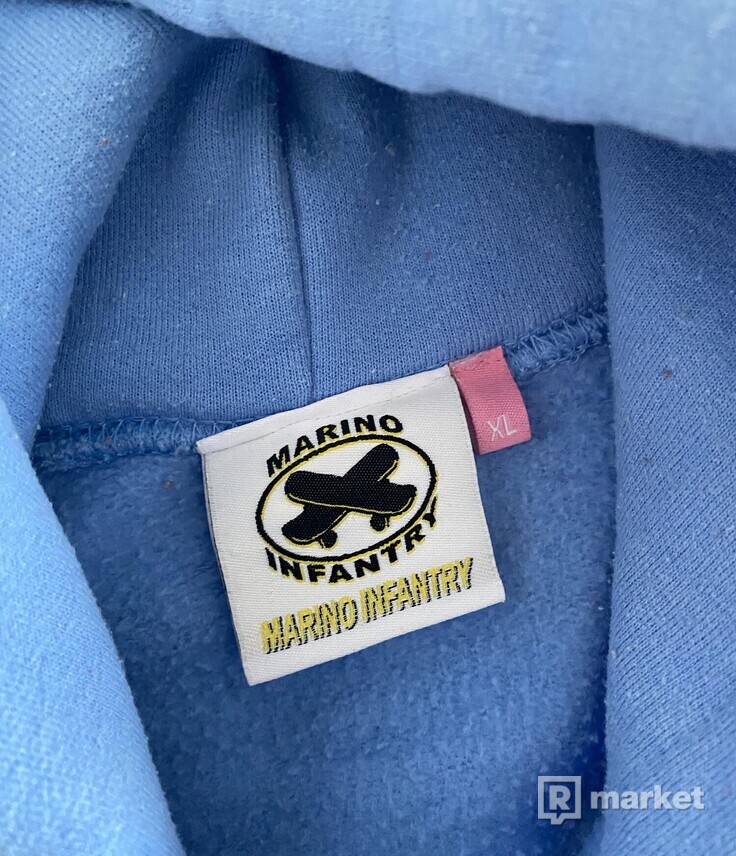 Marino Infantry Floral M Logo Hoodie Light Blue