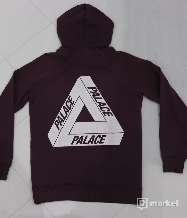 Palace Burgundy Tri-Ferg hoodie