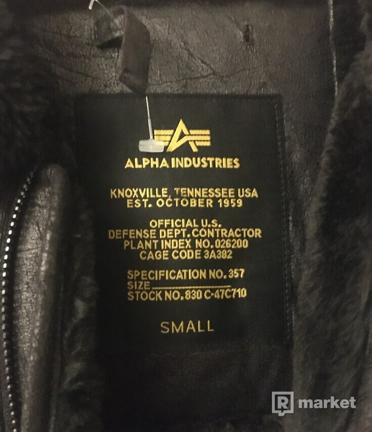 Alpha Industries kožená bunda S