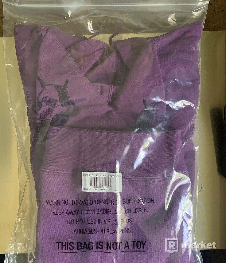 Supreme Dragon Overdyed hoodie purple
